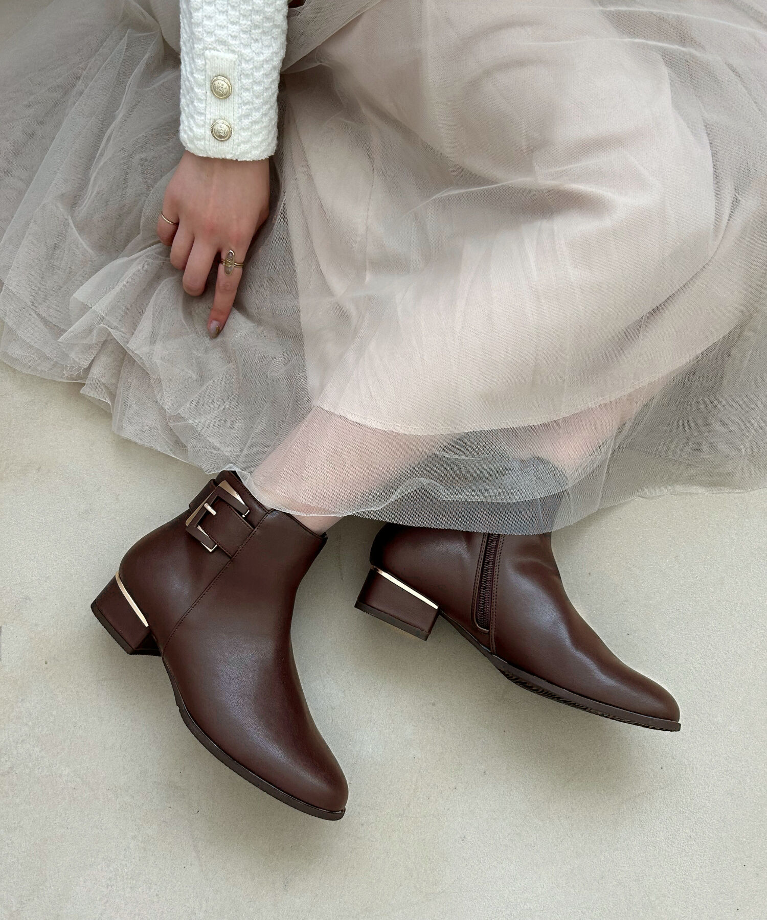 WA Oriental TRaffic「バックルベルトショートブーツ/42402」|ショートブーツ|BROWN