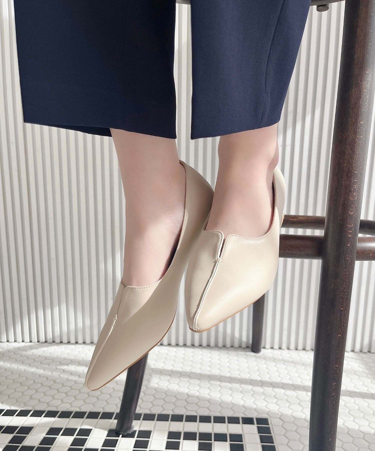 ORiental TRaffic「【WEB限定/累計2万足突破】フレア ヒール ポインテッドトゥ パンプス /45301 ヒール2.8ｃｍ 通勤 」|パンプス|