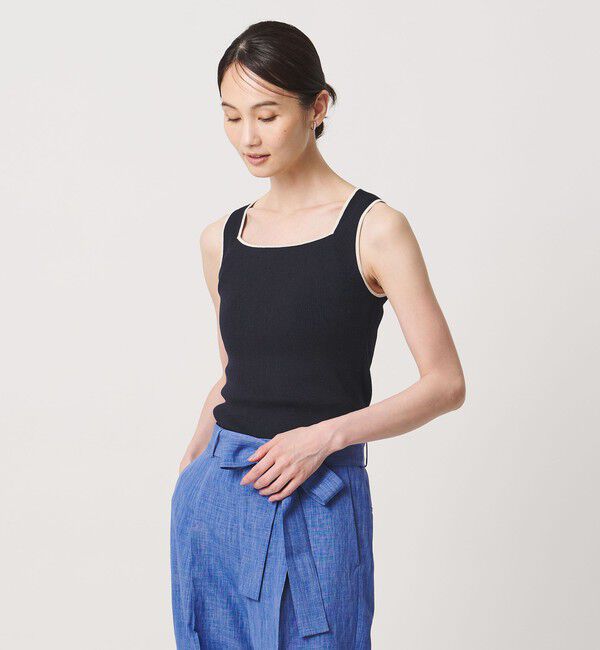 UNITED ARROWS「リブ スクエア キャミソールニット ‐ウォッシャブル‐」|タンクトップ|