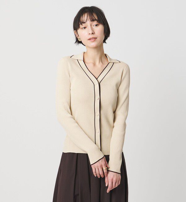 UNITED ARROWS「スキッパー リブカーディガン ‐ウォッシャブル‐」|カーディガン|
