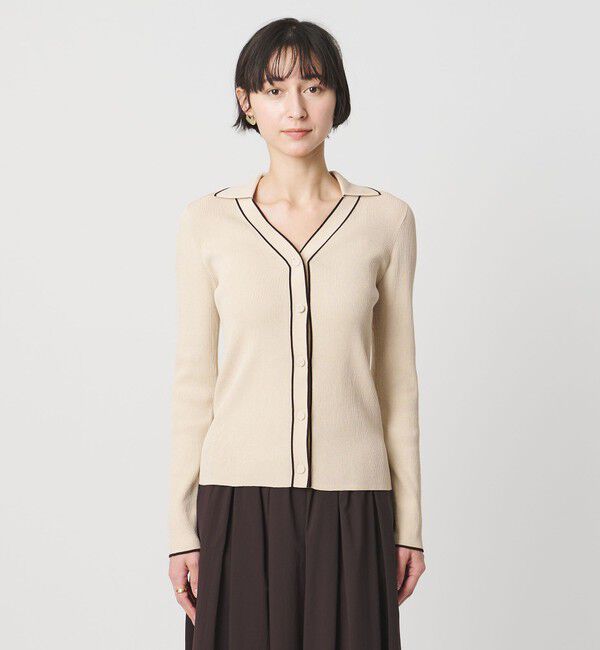 UNITED ARROWS「スキッパー リブカーディガン ‐ウォッシャブル‐」|カーディガン|