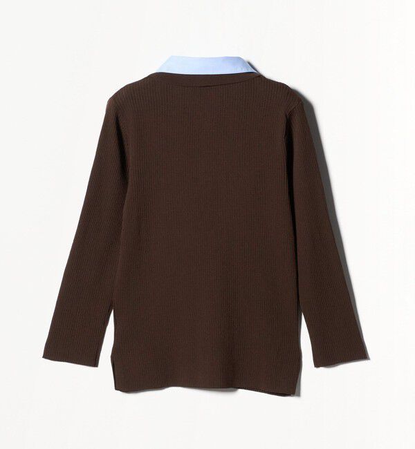 UNITED ARROWS「7分袖 シャツ コンビ ポロニット」|ニット・セーター|