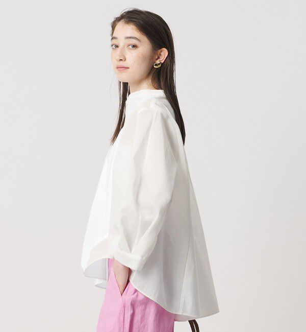 UNITED ARROWS「シアー コンビ フレア シャツ」|シャツ・ブラウス|