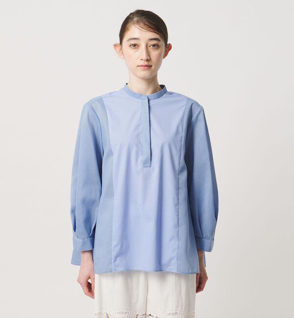 UNITED ARROWS「シアー コンビ フレア シャツ」|シャツ・ブラウス|