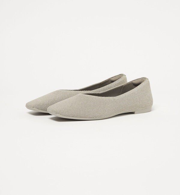 UNITED ARROWS green label relaxing「ウェルネス ニット スクエアVカット シューズ 撥水 ウォッシャブル」|バレエシューズ|