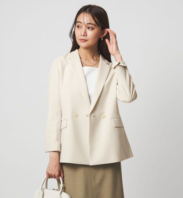 UNITED ARROWS green label relaxing「［size SHORTあり］パウドレ ダブル ジャケット ウォッシャブル ストレッチ」|テーラードジャケット|NATURAL