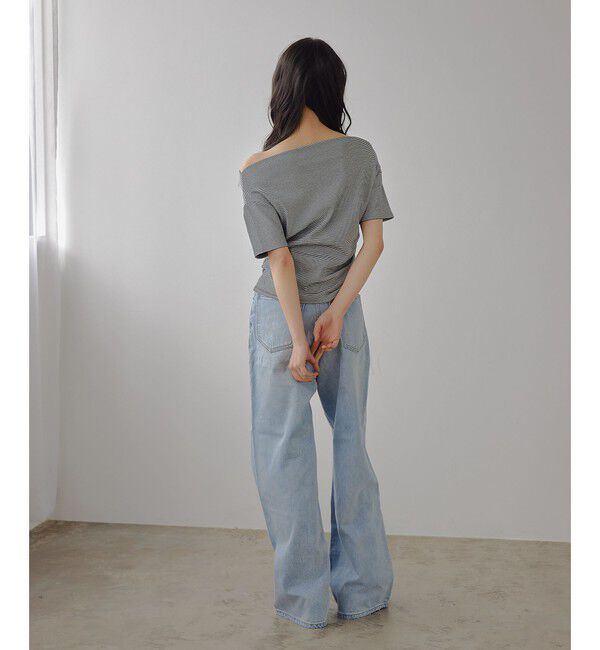 EMMEL REFINES「＜EMMEL REFINES＞EM ハイウエスト ワイド デニム」|チノ|