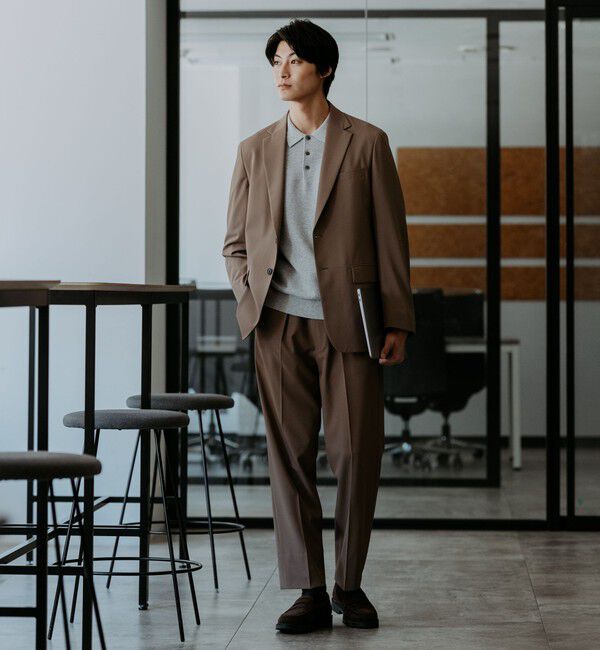 UNITED ARROWS green label relaxing「A+ PERTEX UNLIMITED リラックス 1プリーツ セットアップ パンツ スラックス -ウォッシャブル・ストレッチ」|スーツ|