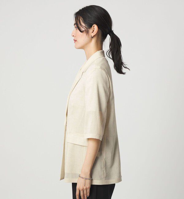 UNITED ARROWS green label relaxing「【結論シリーズ】シアーエアミドルスリーブジャケット マシンウォッシャブル 接触冷感 通気性」|テーラードジャケット|