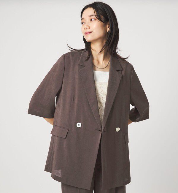 UNITED ARROWS green label relaxing「【結論シリーズ】シアーエアミドルスリーブジャケット マシンウォッシャブル 接触冷感 通気性」|テーラードジャケット|