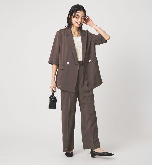 UNITED ARROWS green label relaxing「【結論シリーズ】シアーエアミドルスリーブジャケット マシンウォッシャブル 接触冷感 通気性」|テーラードジャケット|
