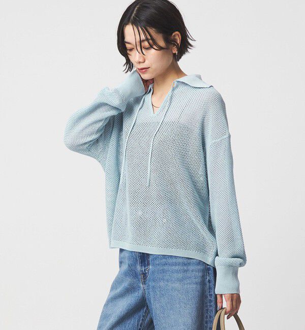 UNITED ARROWS green label relaxing「メッシュ ポロプルオーバー」|ニット・セーター|