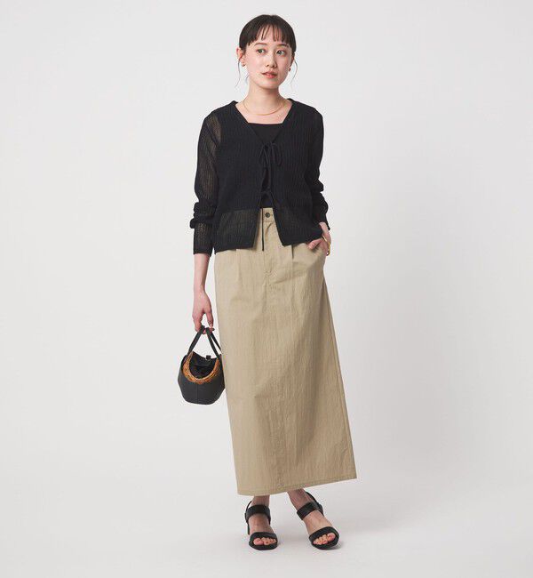 UNITED ARROWS green label relaxing「メッシュ リボン Vネック カーディガン」|カーディガン|