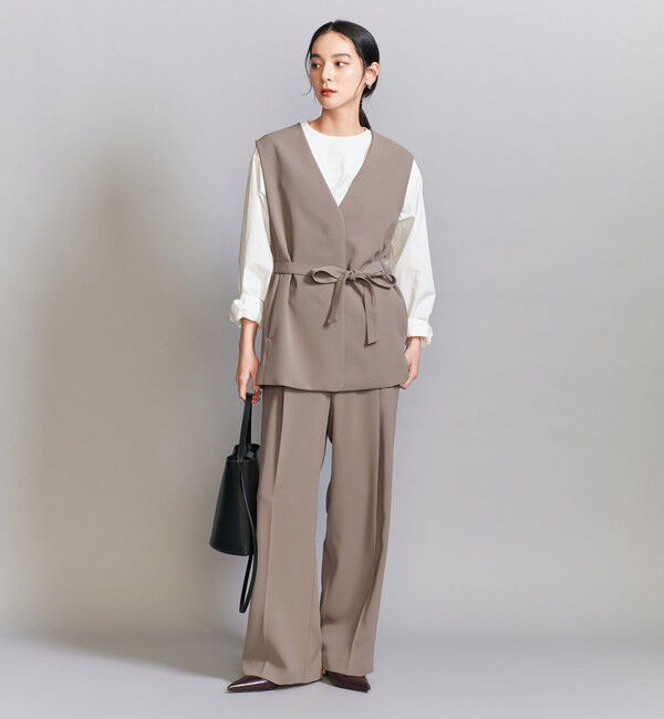 BEAUTY&YOUTH UNITED ARROWS「【WEB限定 Wardrobe DAILY MINIMAL】ダブルクロス リボンベルトジレ ウォッシャブル」|ベスト・ジレ|