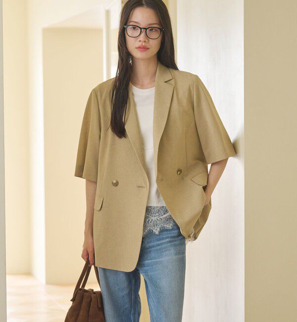 BEAUTY&YOUTH UNITED ARROWS「ハーフスリーブ ジャケット 吸水速乾 防シワ ウォッシャブル」|テーラードジャケット|