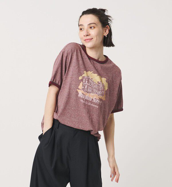 BEAUTY&YOUTH UNITED ARROWS「【別注】＜RUSSELL ATHLETIC＞リンガー Tシャツ」|Tシャツ・カットソー|WINE