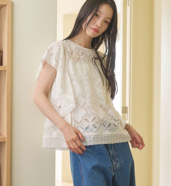 BEAUTY&YOUTH UNITED ARROWS「【WEB限定 Wardrobe DAILY MINIMAL】レース 2WAYブラウス ウォッシャブル」|シャツ・ブラウス|