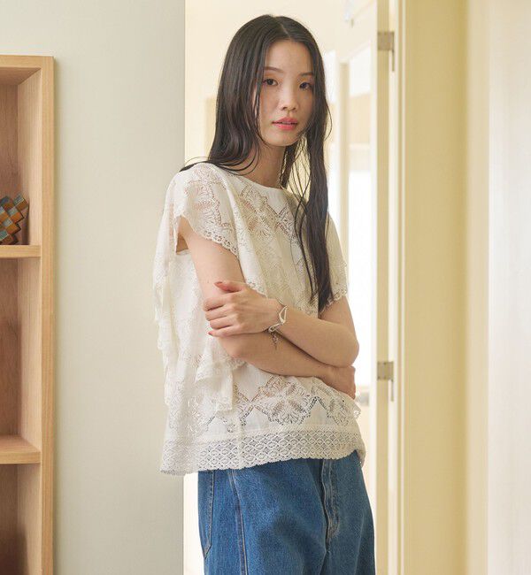 BEAUTY&YOUTH UNITED ARROWS「【WEB限定 Wardrobe DAILY MINIMAL】レース 2WAYブラウス ウォッシャブル」|シャツ・ブラウス|