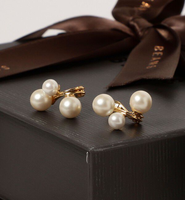 Demi-Luxe BEAMS 「jour couture / chubby 3パール イヤリング」|イヤリング|WHITE