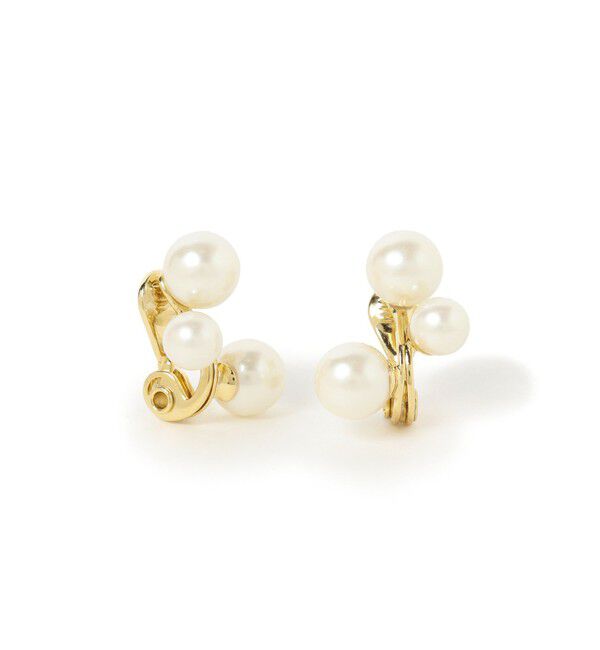 Demi-Luxe BEAMS 「jour couture / chubby 3パール イヤリング」|イヤリング|