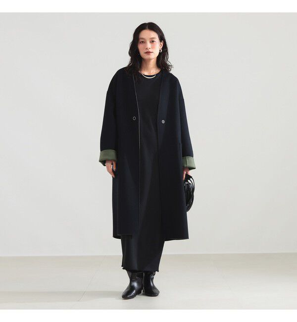 Demi-Luxe BEAMS 「リバー Vネック ロングコート」|ダッフルコート|
