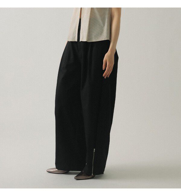 Ray BEAMS 「ジップ ヘムバルーン パンツ」|チノ|BLACK
