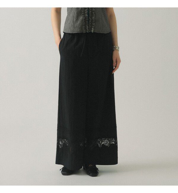 Ray BEAMS 「カットワーク レース パンツ」|チノ|BLACK