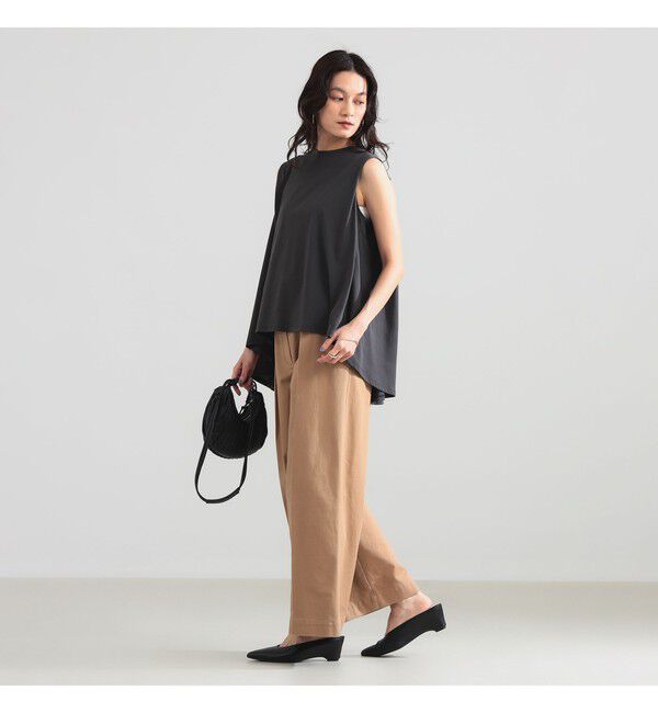 Demi-Luxe BEAMS 「【接触冷感・UVカット】コットン バックフレア ノースリーブ プルオーバー」|Tシャツ・カットソー|