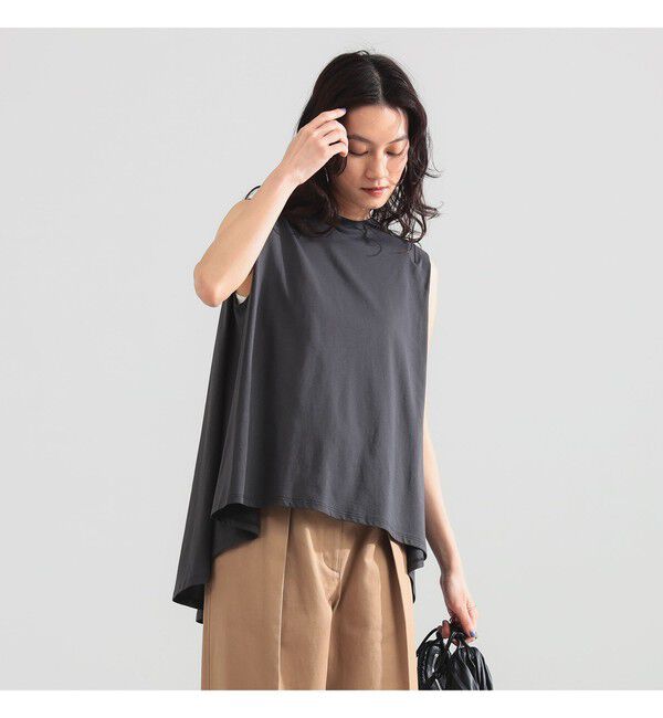 Demi-Luxe BEAMS 「【接触冷感・UVカット】コットン バックフレア ノースリーブ プルオーバー」|Tシャツ・カットソー|