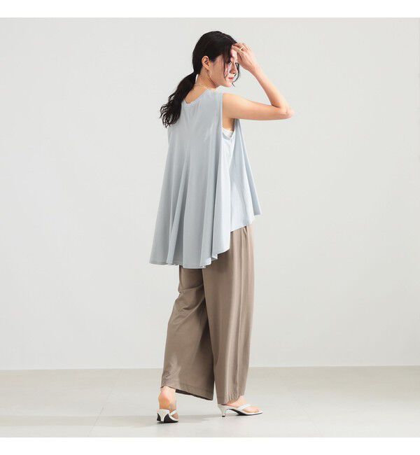 Demi-Luxe BEAMS 「【接触冷感・UVカット】コットン バックフレア ノースリーブ プルオーバー」|Tシャツ・カットソー|