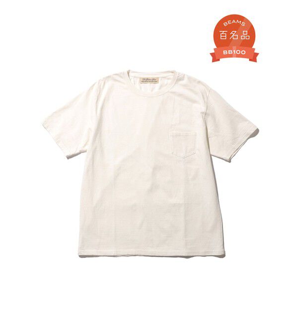 BEAMS PLUS「BEAMS PLUS｜【別注】REMI RELIEF / Pocket T-shirt｜ポケットT｜オーガニックコットン｜ヴィンテージ加工 」|Tシャツ・カットソー|WHITE