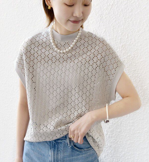 SHIPS for women「【WEB限定】〈手洗い可能〉アイレット クルーネック プルオーバー」|Tシャツ・カットソー|