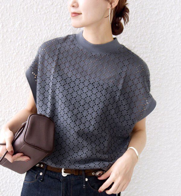 SHIPS for women「【WEB限定】〈手洗い可能〉アイレット クルーネック プルオーバー」|Tシャツ・カットソー|