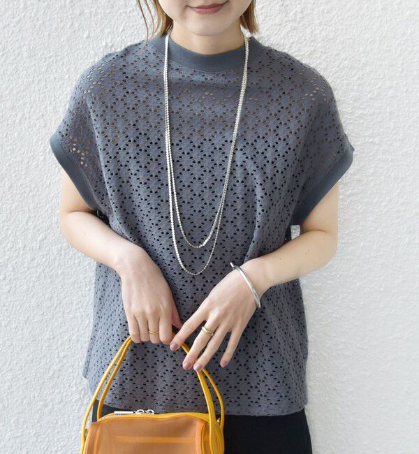 SHIPS for women「【WEB限定】〈手洗い可能〉アイレット クルーネック プルオーバー」|Tシャツ・カットソー|