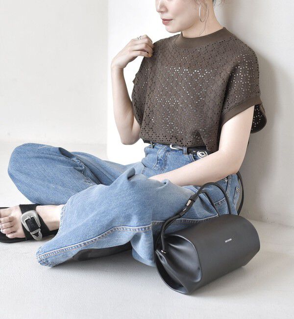 SHIPS for women「【WEB限定】〈手洗い可能〉アイレット クルーネック プルオーバー」|Tシャツ・カットソー|
