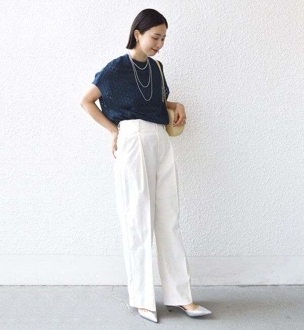 SHIPS for women「【WEB限定】〈手洗い可能〉アイレット クルーネック プルオーバー」|Tシャツ・カットソー|