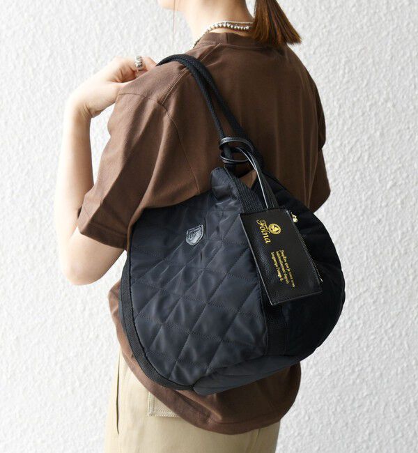 SHIPS any「【WEB限定/SHIPS any別注】Folna: 2WAY キルティング バッグ」|トートバッグ|ブラック