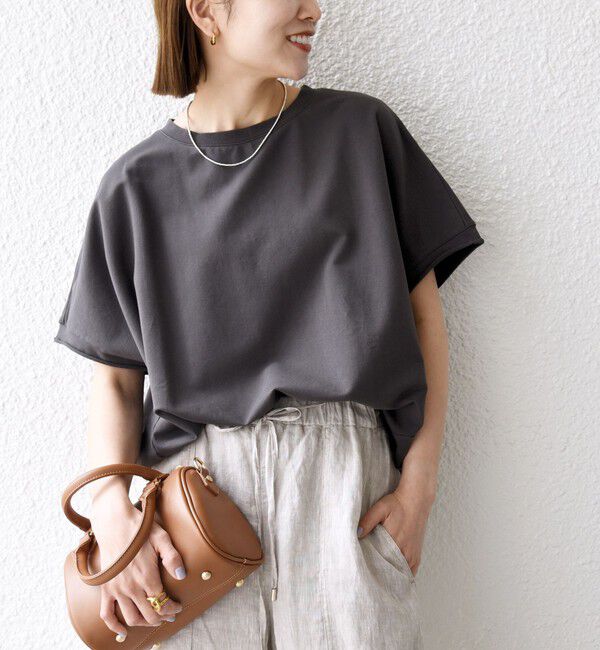 SHIPS any「SHIPS any:〈洗濯機可能〉インレイ コクーン ショートスリーブ プルオーバー」|Tシャツ・カットソー|