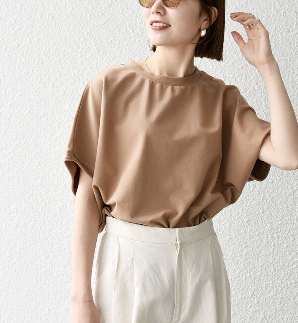 SHIPS any「SHIPS any:〈洗濯機可能〉インレイ コクーン ショートスリーブ プルオーバー」|Tシャツ・カットソー|