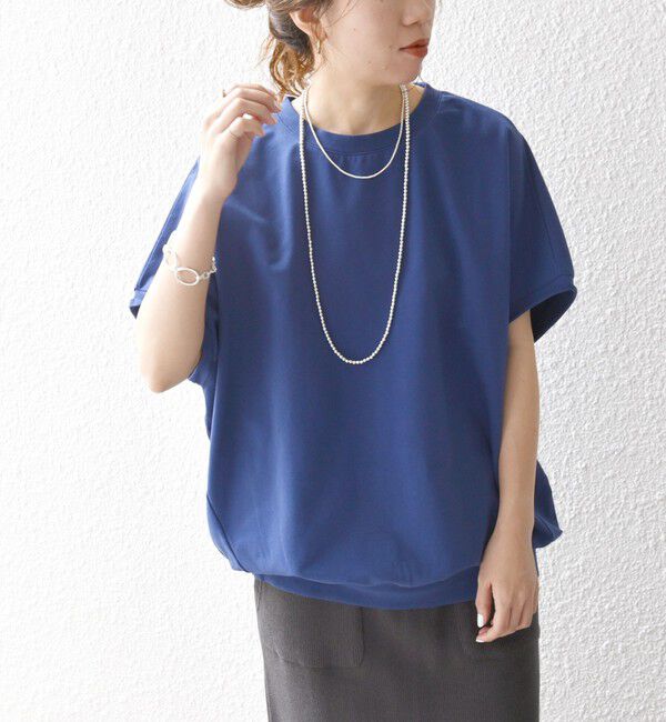 SHIPS any「SHIPS any:〈洗濯機可能〉インレイ コクーン ショートスリーブ プルオーバー」|Tシャツ・カットソー|