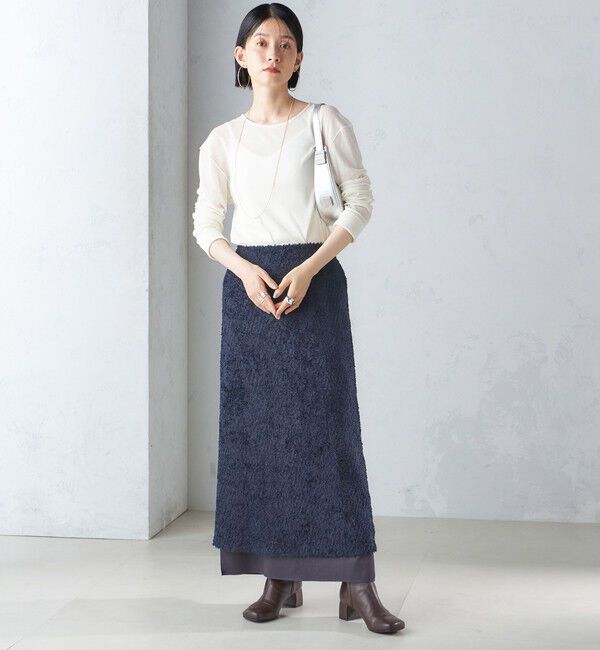 SHIPS for women「〈手洗い可能〉シアー ストレッチ クルーネック プルオーバー」|Tシャツ・カットソー|