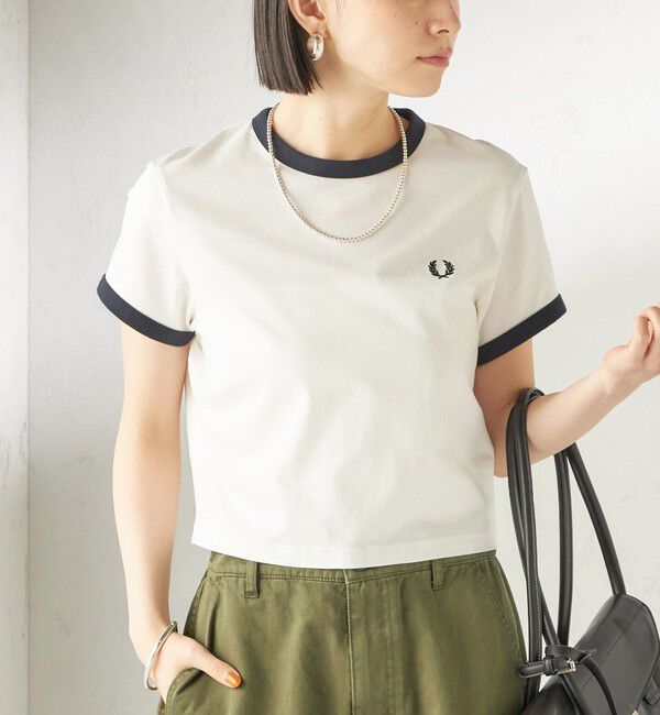 SHIPS for women「FRED PERRY:G9163 CROPPED RINGER TEE」|Tシャツ・カットソー|
