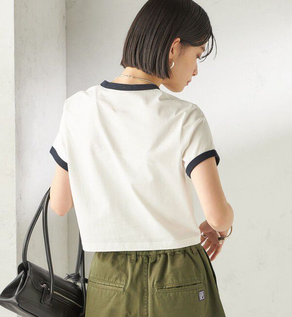 SHIPS for women「FRED PERRY:G9163 CROPPED RINGER TEE」|Tシャツ・カットソー|