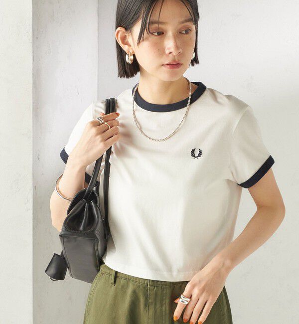 SHIPS for women「FRED PERRY:G9163 CROPPED RINGER TEE」|Tシャツ・カットソー|