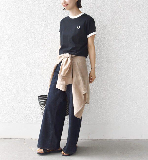 SHIPS for women「FRED PERRY:G9163 CROPPED RINGER TEE」|Tシャツ・カットソー|