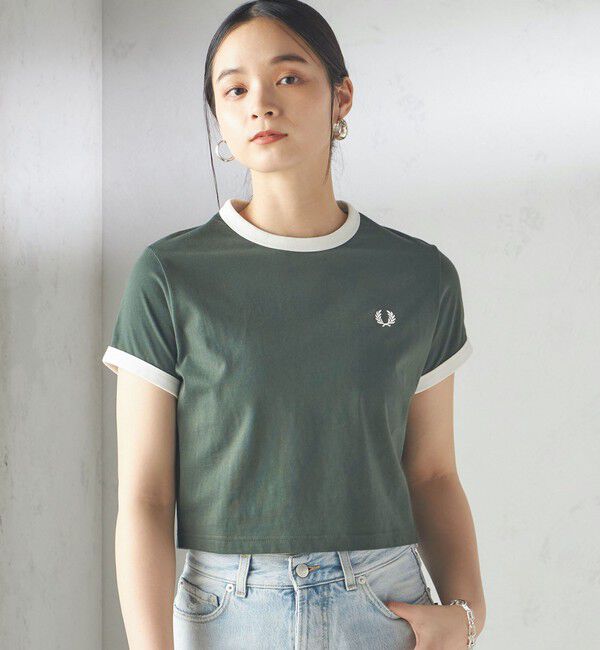 SHIPS for women「FRED PERRY:G9163 CROPPED RINGER TEE」|Tシャツ・カットソー|