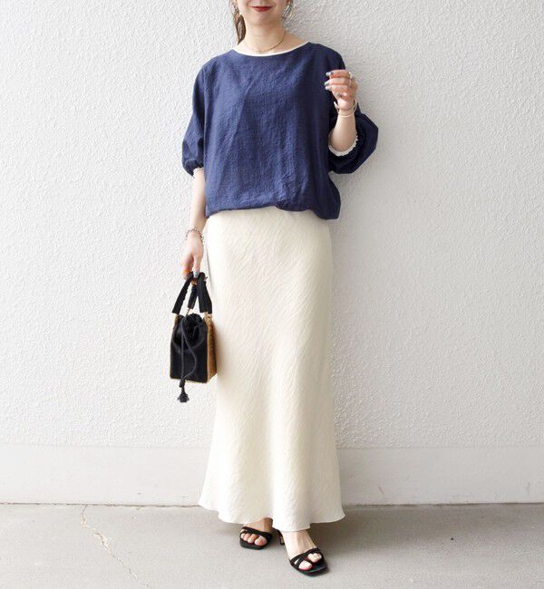 SHIPS any「SHIPS any:〈洗濯機可能〉フラワー ジャカード ドルマン パイピング ブラウス」|シャツ・ブラウス|