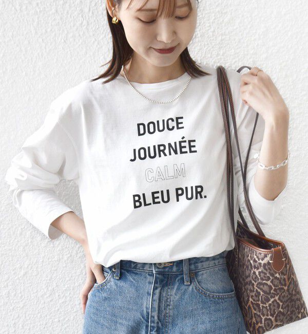 SHIPS for women「ロング スリーブ プリント TEE」|Tシャツ・カットソー|ホワイト系