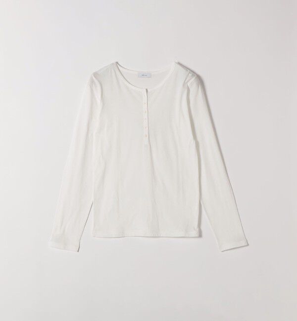 SHIPS any「SHIPS any:〈手洗い可能〉シアー コットン ヘンリーネック プルオーバー」|Tシャツ・カットソー|