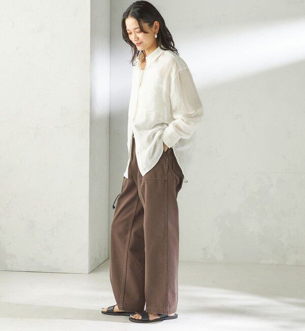 SHIPS for women「〈手洗い可能〉IMPERIAL LINEN 混 オーバー サイズ シャツ」|シャツ・ブラウス|